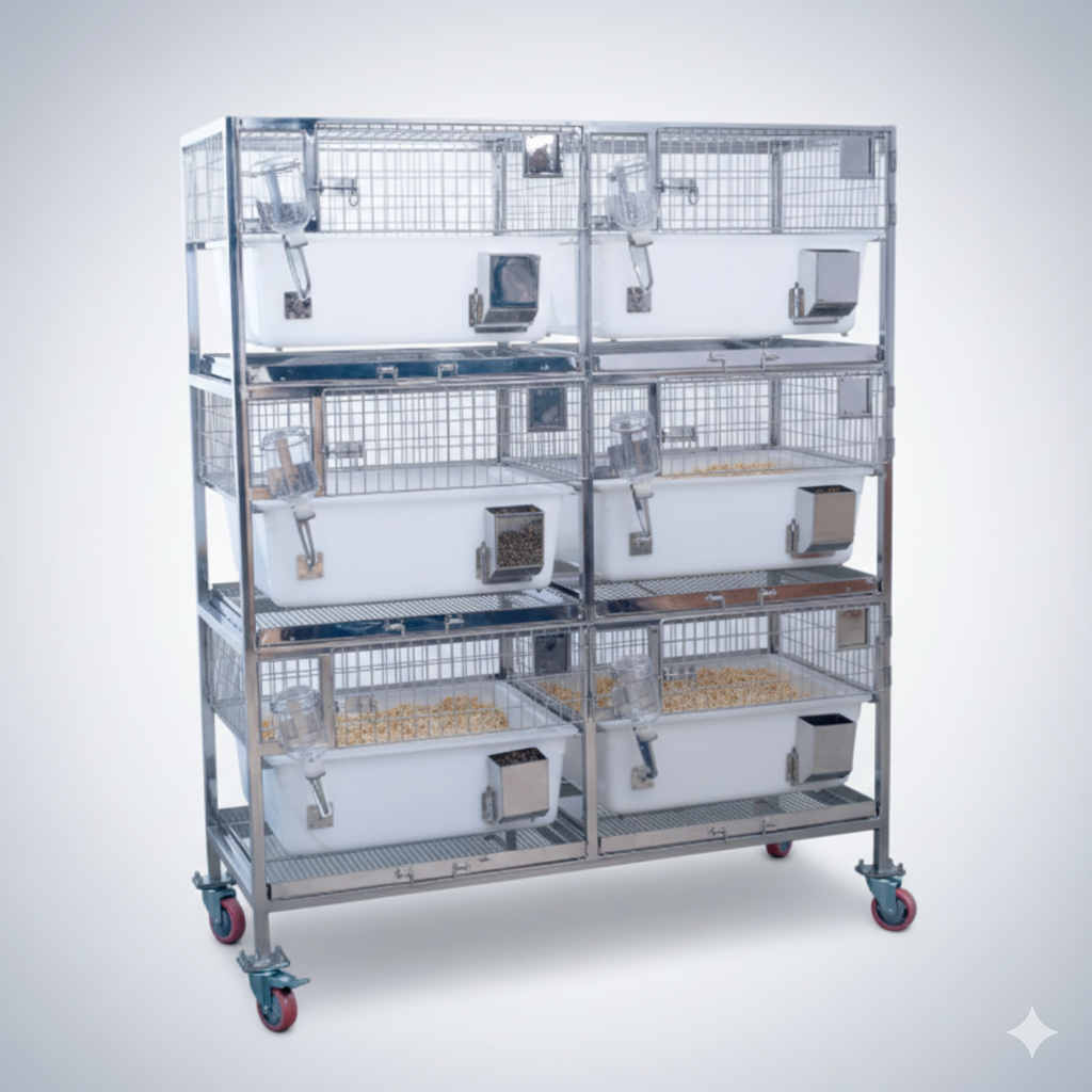 Orchid Scientific Entegre Polipropilen Tavşan Kafesli Taşıma Arabası