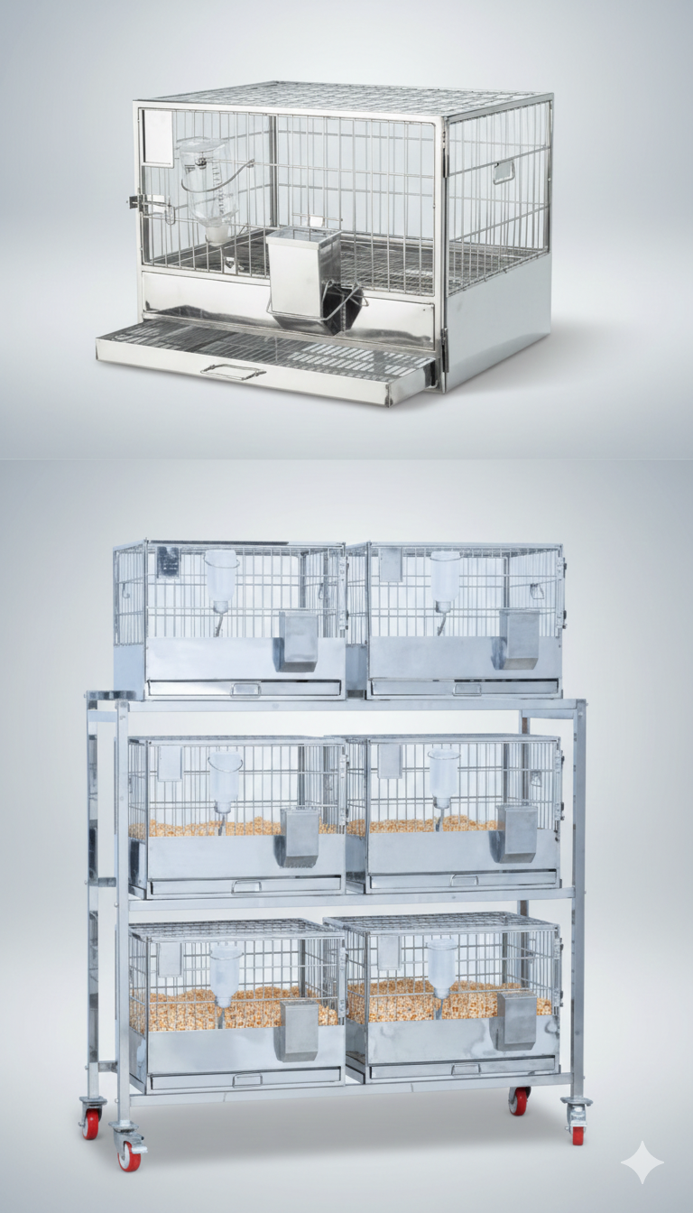 Orchid Scientific Standart Tavşan Kafesi ve Taşıma Arabası